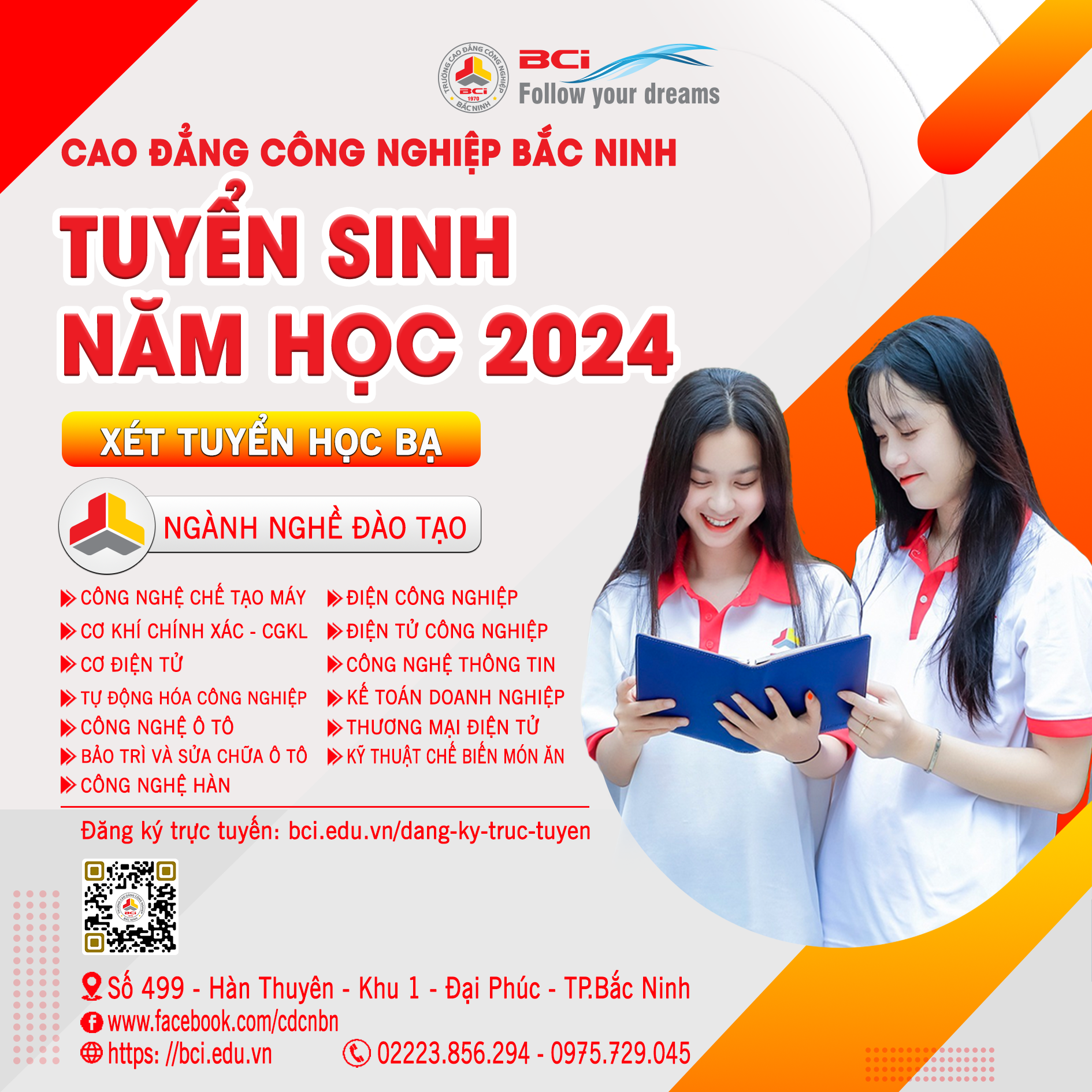 Thông báo tuyển sinh hệ Cao đẳng K15, Trung cấp K42 năm 2024